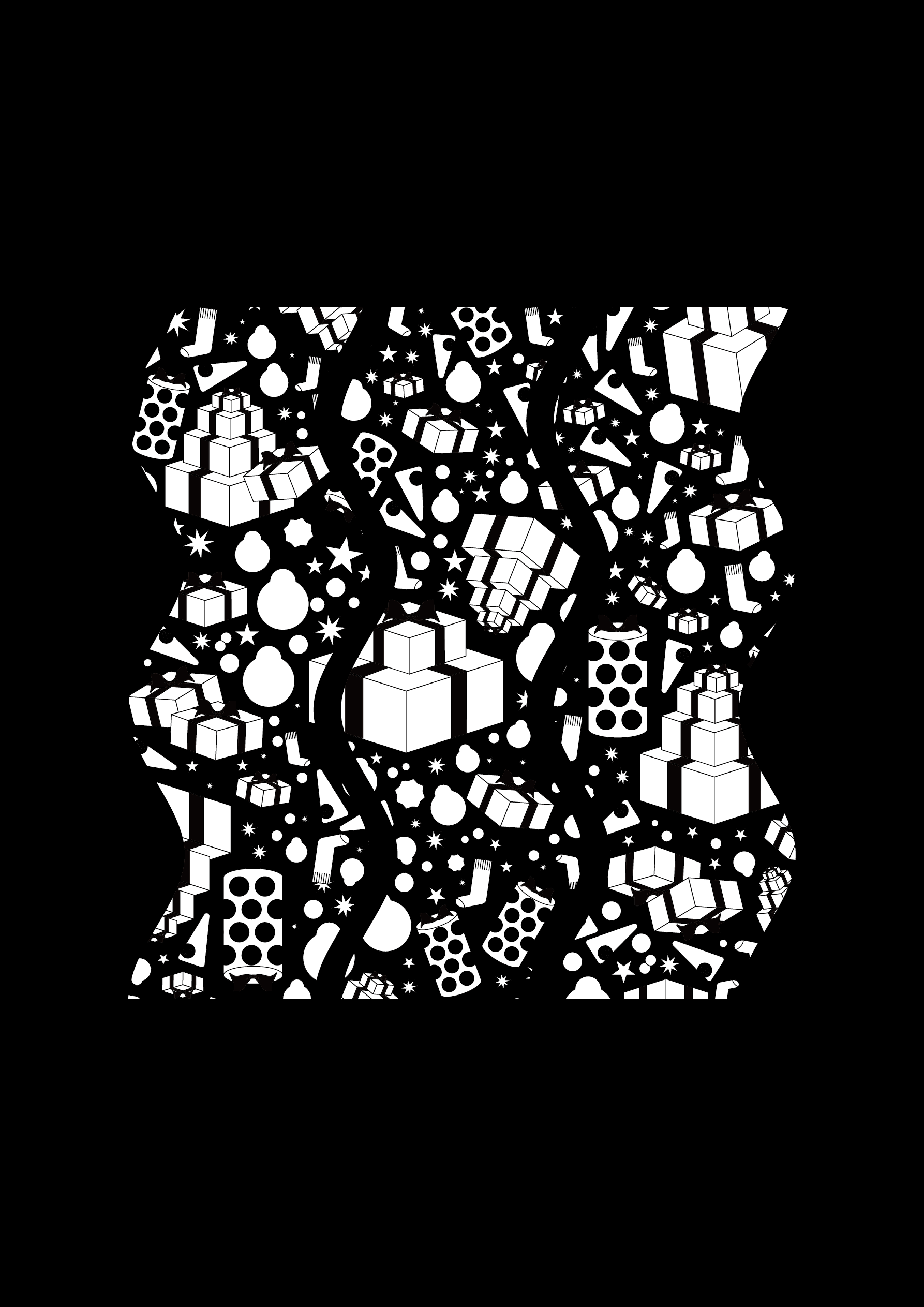 クリスマスのイラスト・モノクロ